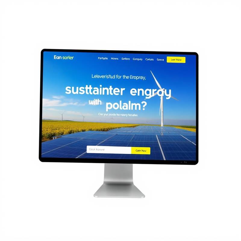 A clean and professional website design for a sustainable energy company, emphasizing user-friendly navigation and clear call-to-actions.
