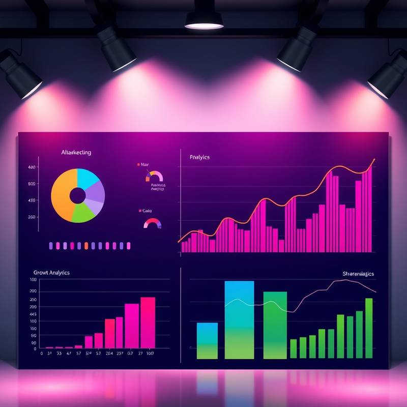 A graphic representing marketing analytics and growth charts.