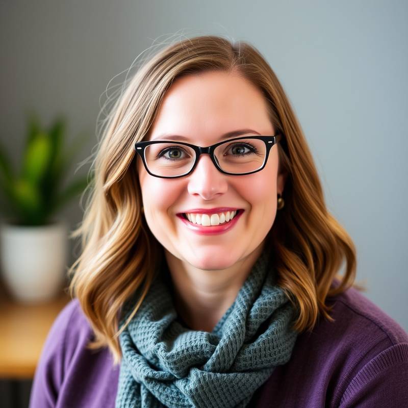 A professional headshot of Emily Johnson, the Lead Web Developer at Aurora Creative Studio, looking friendly and approachable.