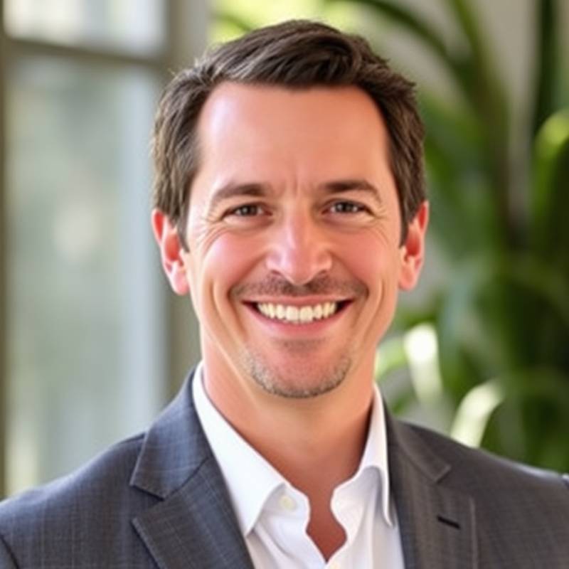 A professional headshot of Michael Davis, the Marketing Manager at Aurora Creative Studio, smiling and conveying a sense of expertise.