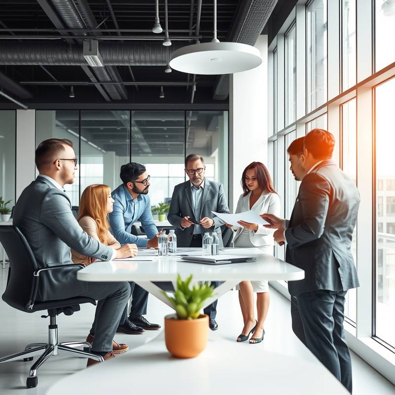 A still frame from a corporate video featuring a team collaboration meeting, highlighting teamwork and innovation.