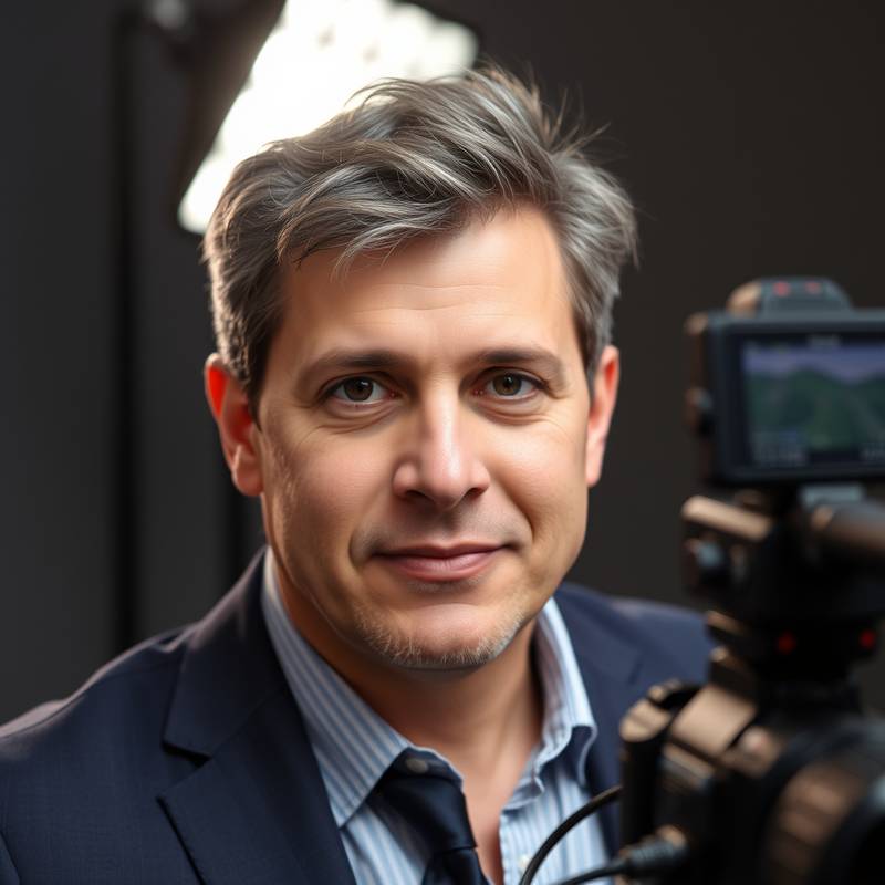 Professional headshot of David Rodriguez, Senior Videographer, in a studio setting with professional lighting.